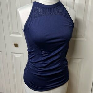 Athleta, navy blue trophy, high neck, athletic tank